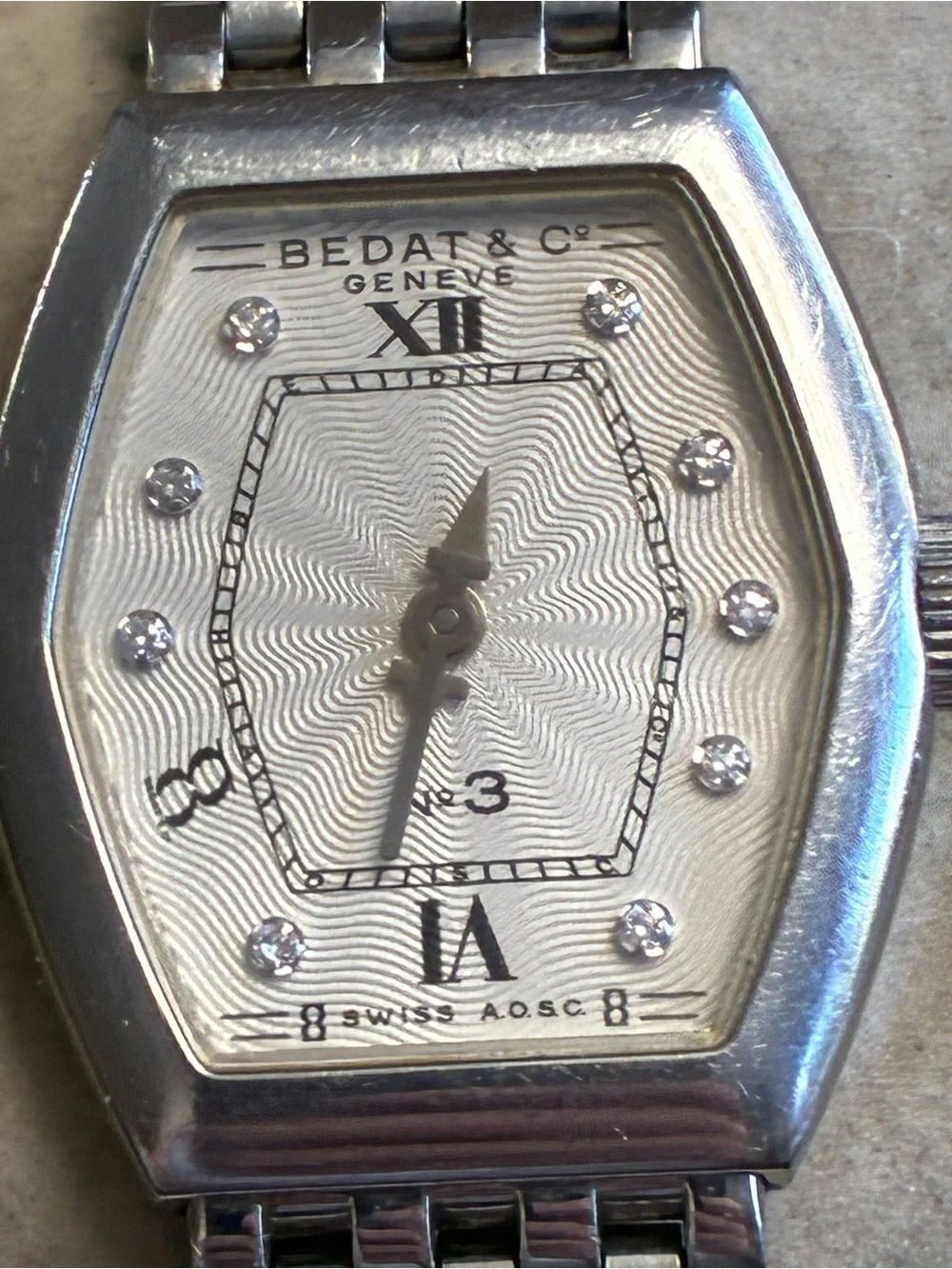 Bedat & Co. Ladies Watch No.3 Ref 306 Stainless Steel Diamond Dial New Battery